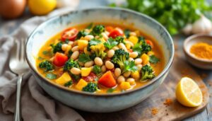 Blumenkohl-Curry mit Bohnen und Tomaten – cremig mit Joghurt, ganz ohne Sahne