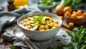 Gemüsesuppe mit Pute: leicht, aromatisch und in 25 Minuten auf dem Tisch