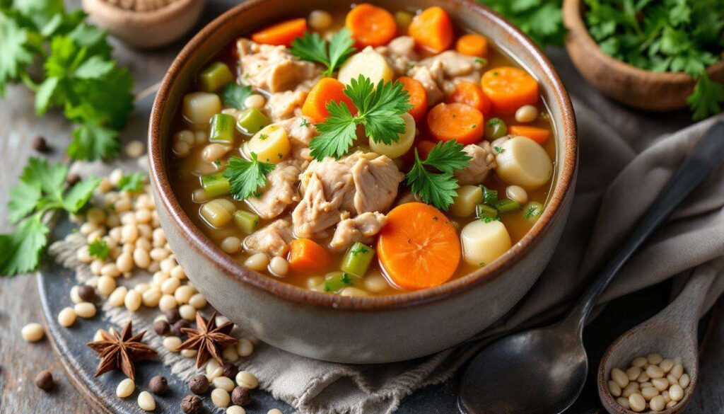 Wärmende Hühnersuppe mit Graupen – so bleibt die Brühe klar und aromatisch