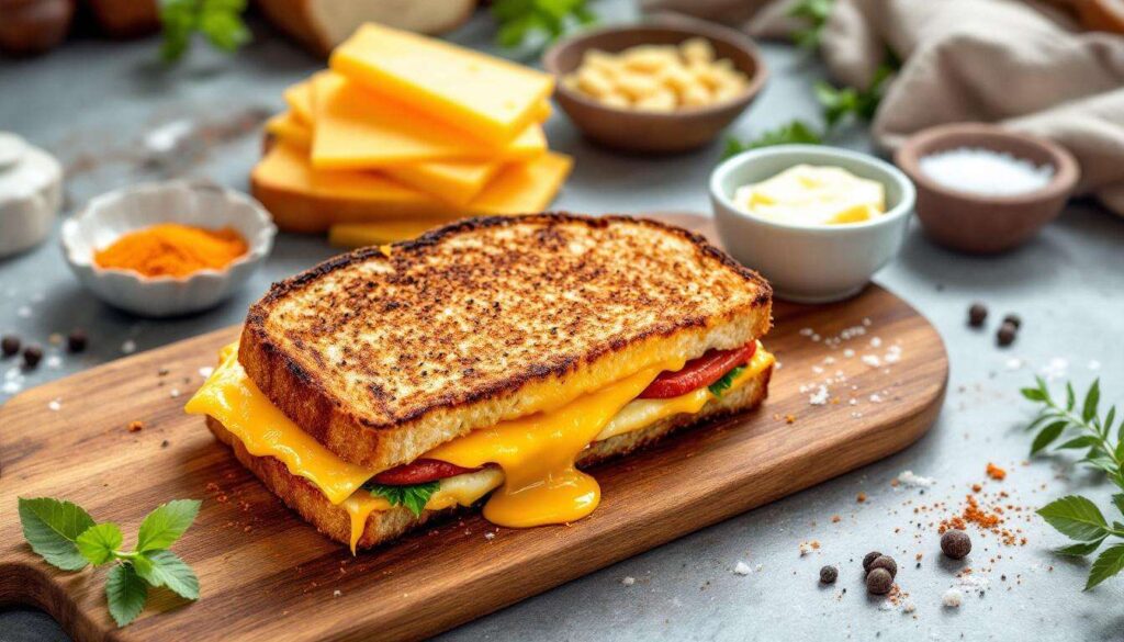 Veganes Grilled Cheese Sandwich: knusprig, goldbraun und zart-schmelzend