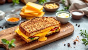 Veganes Grilled Cheese Sandwich: knusprig, goldbraun und zart-schmelzend