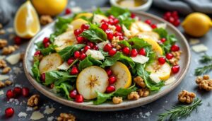 Rezept: Schwarzkohlsalat mit Birne und Granatapfel