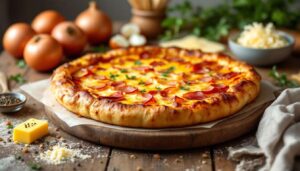 Saftiger Zwiebelkuchen mit Schinken und Käse – ganz unkompliziert aus dem Ofen